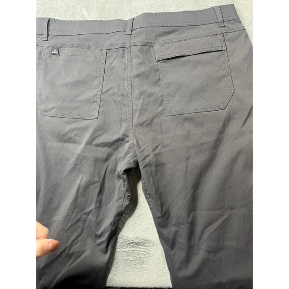 Prana Hiking Pants Roll Up Stretch Men’s Sz XXL Nylon Belt Gray Straight Leg - Picture 10 of 11